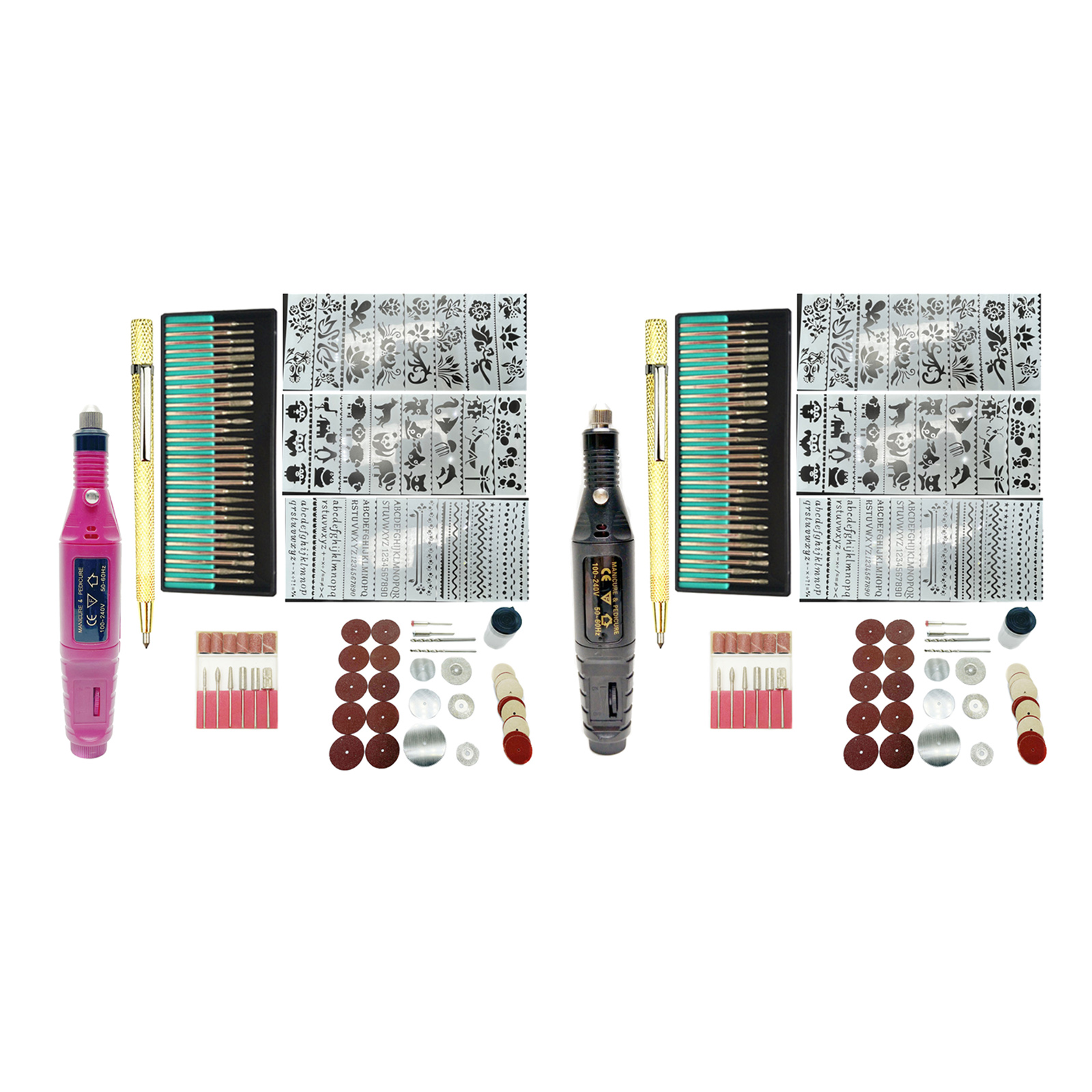 108Pcs Engraving Tool Electric Wired Micro Engraver Carving Etching Pen Stone Wood Mini Engraver Glass Ceramic Palstic DIY