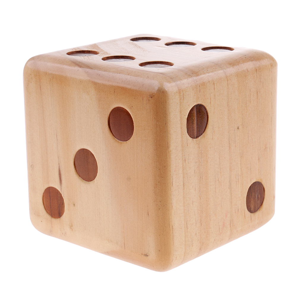 1 Piece Six Side Crafted 3.5-inch Big Wooden Yard Dice With Rounded Corner