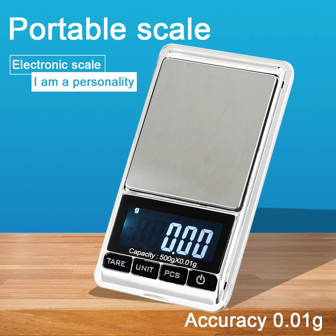 300g Digital Pocket Scales Weight Jewellery Balance Gram Scale Blue LCD 0.01g 