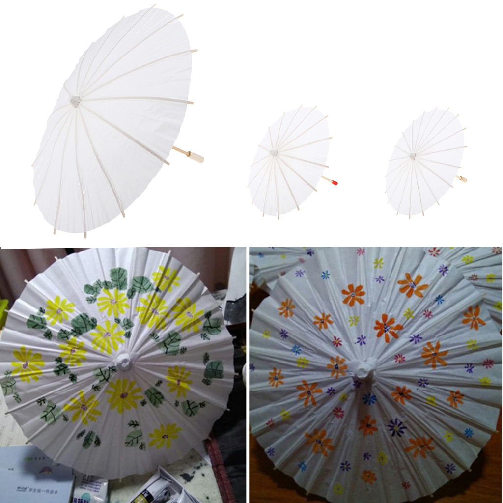 20cm - 40cm Umbrella Parasol Cocktail Picks, Chinese Oil Paper Umbrella Solid Color Art Decor Paper Umbrella Hand-painted