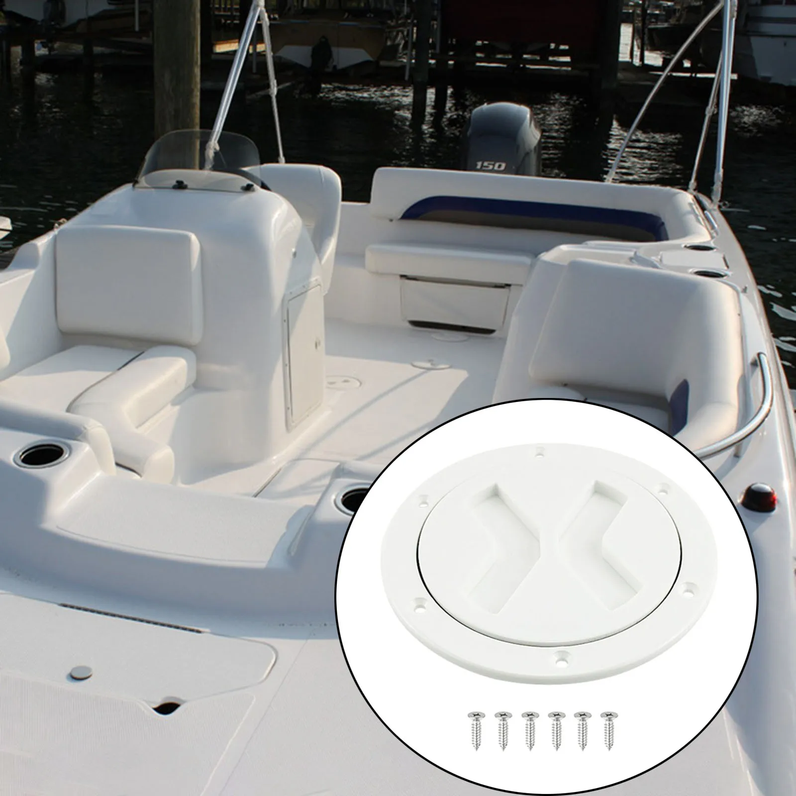 Boat 4 inch Access Port Hatch Cover Deck Plate Anti Aging Twist Out ABS Plastic Water Tight Lid for Marine