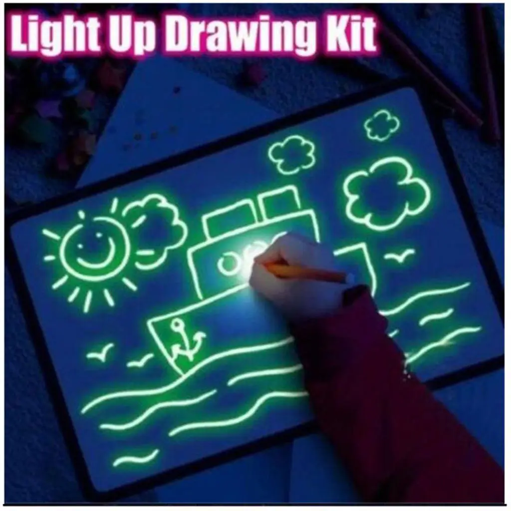 Draw with Light, Fun And Developmental Toy  Drawing Board Educational Draw Fluorescent Toy, Doodle, Art, Write