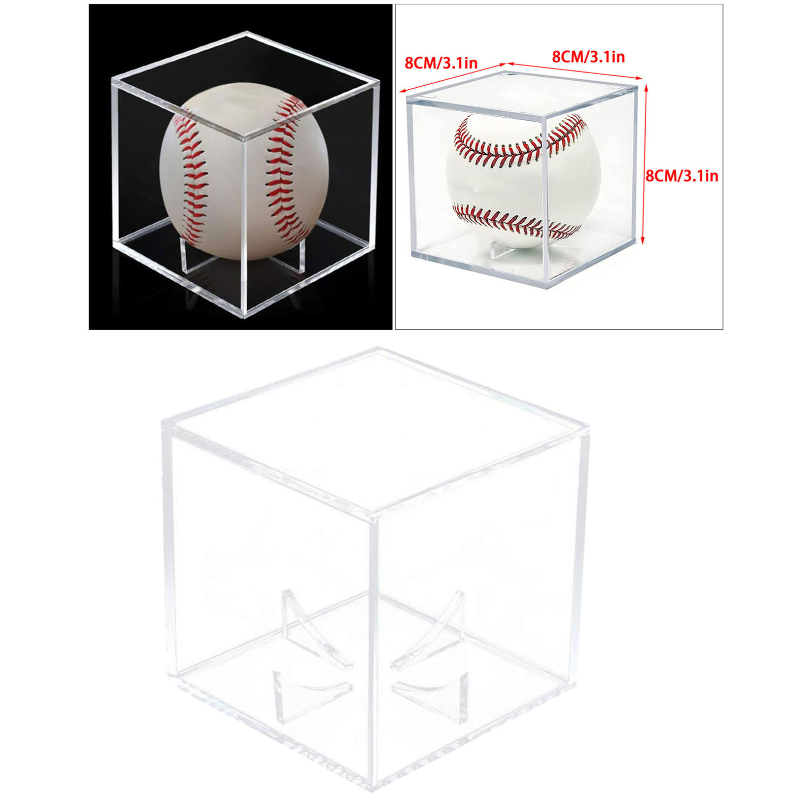 Acrylic 8cm Baseball Box Display Golf Tennis Ball Transparent Case For Souvenir Storage Box Holder UV Protection