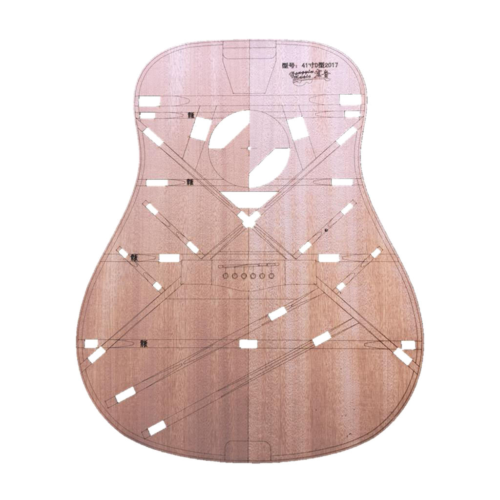 41 Inch Wooden D Barrel Guitar Body Template 2.5mm Thick Guitar Made Part