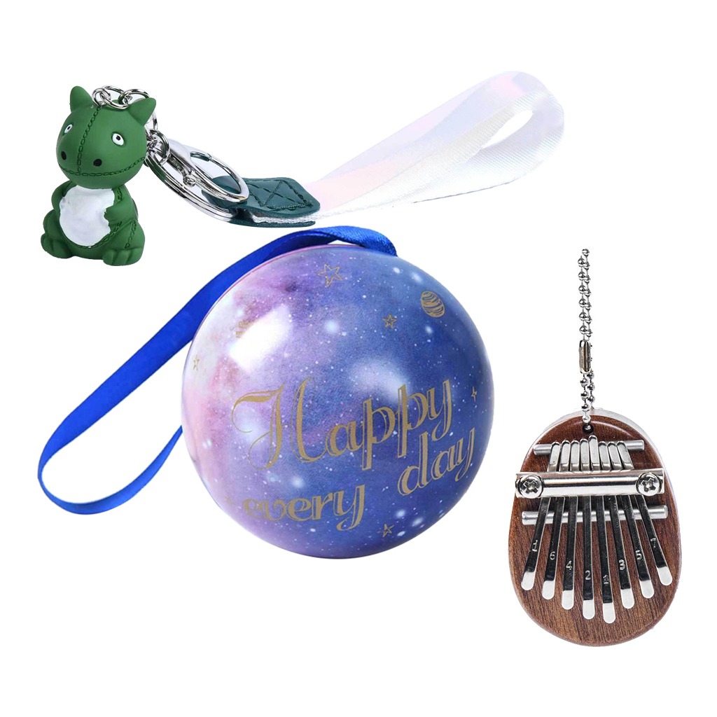 8 Key Mini Kalimba Exquisite Finger Thumb Piano Marimba Musical Pendant Gift for Backpack Schoolbag Musical Lovers
