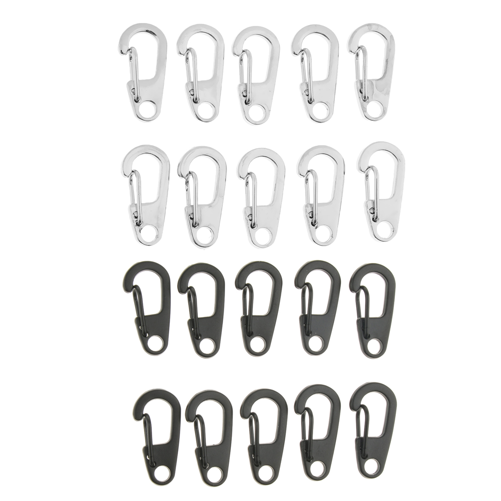 10Pcs Outdoor Mini Alloy Key Buckle Snap Spring Clip Hook Carabiner Keychain 26mm