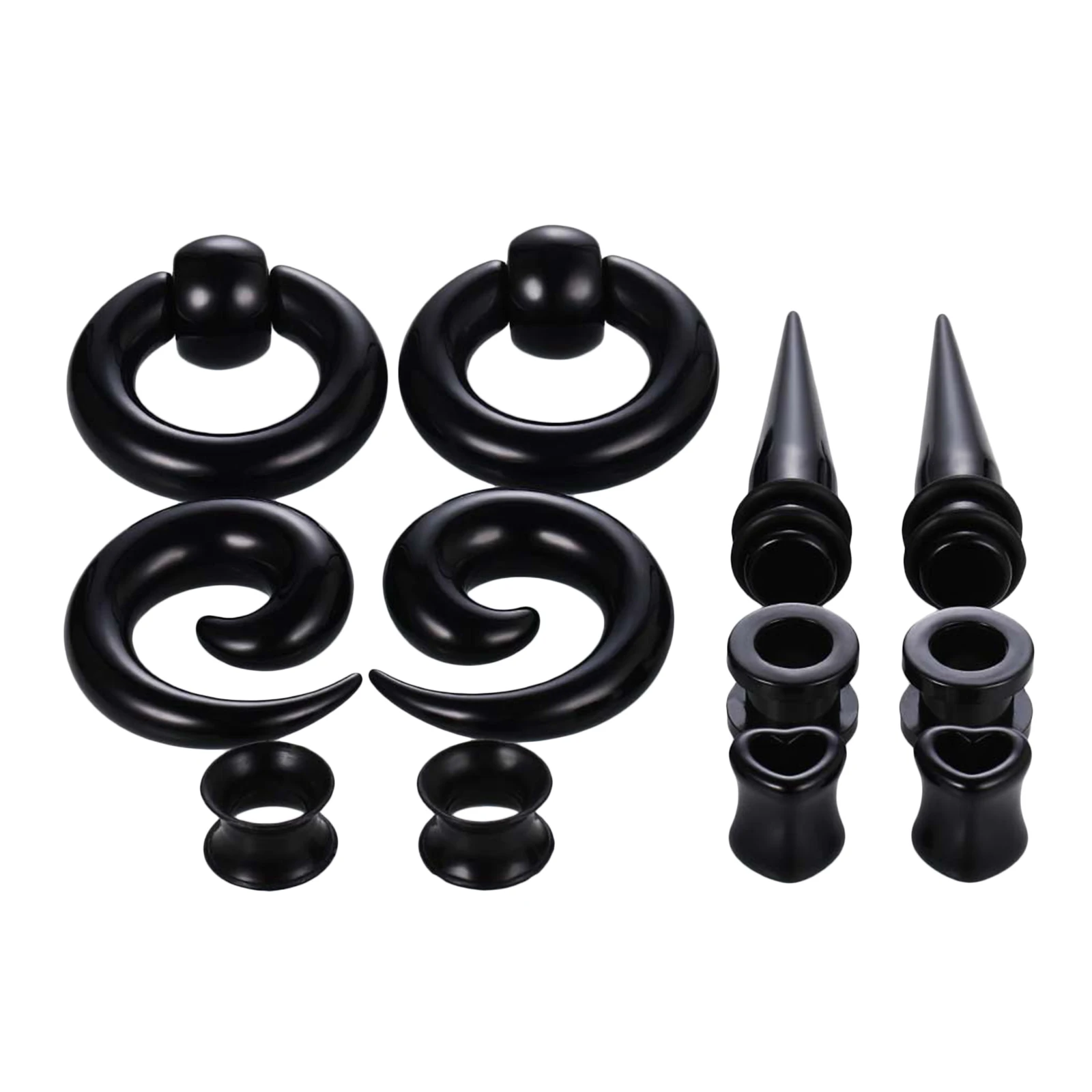 12 Pieces Ear Stretching Kit Set 6/8 / 10mm Acrylic Cone And Plug Body