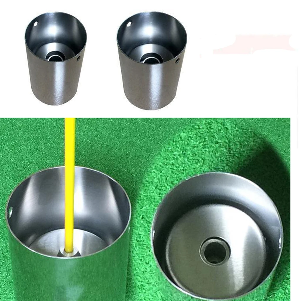 Golf Putting Cup Hole Indoor and Outdoor Putt Flagstick Holder Stainless Steel