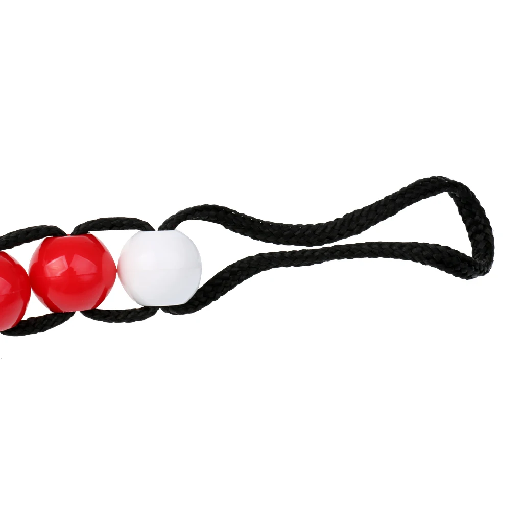18mm Red / White Plastic Beads Golf Stroke Score Counter with Aluminum Carabiner Clip