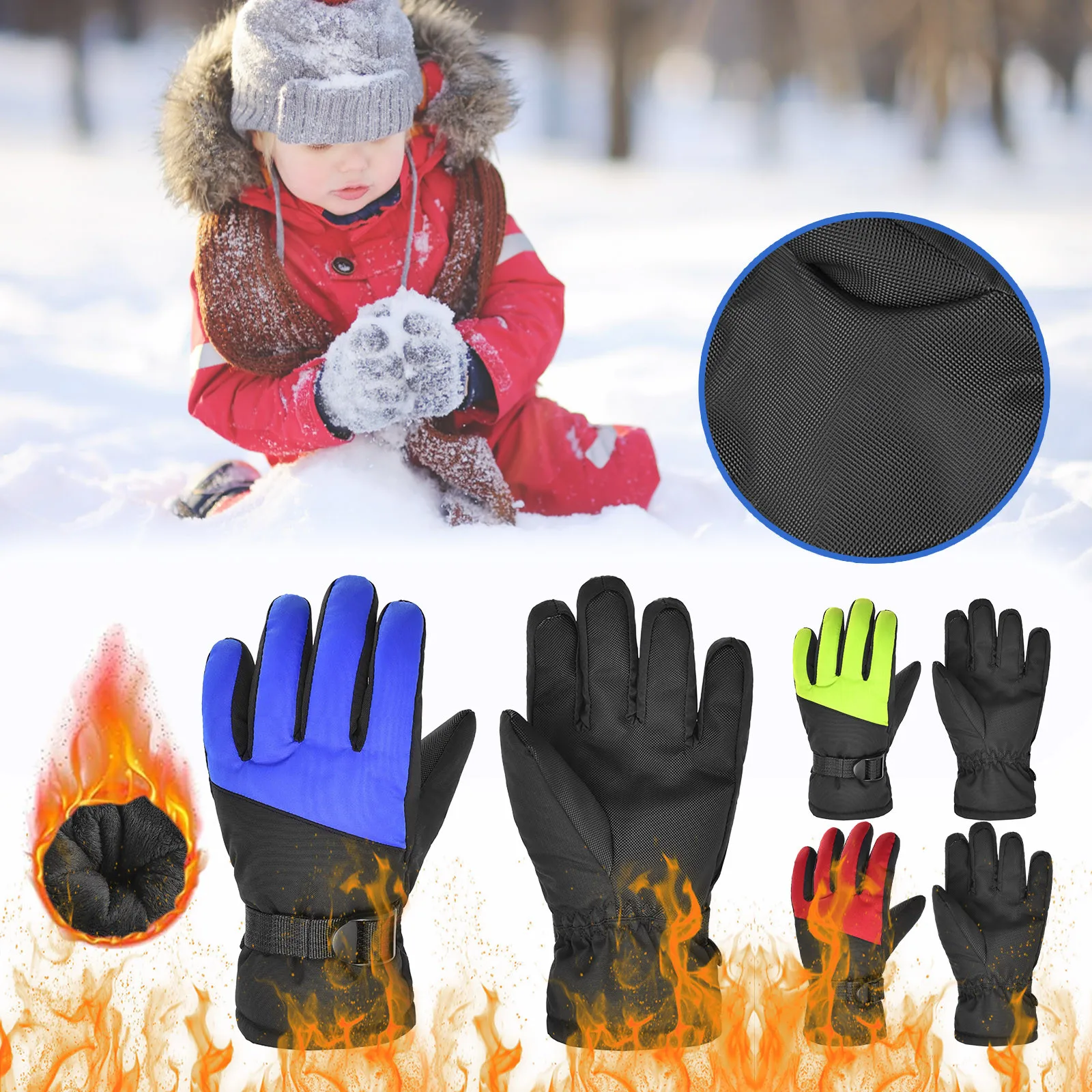 Winter Outdoor Waterproof Warm Kids Boys Girls Gloves Ski Children Mittens Snow~ 