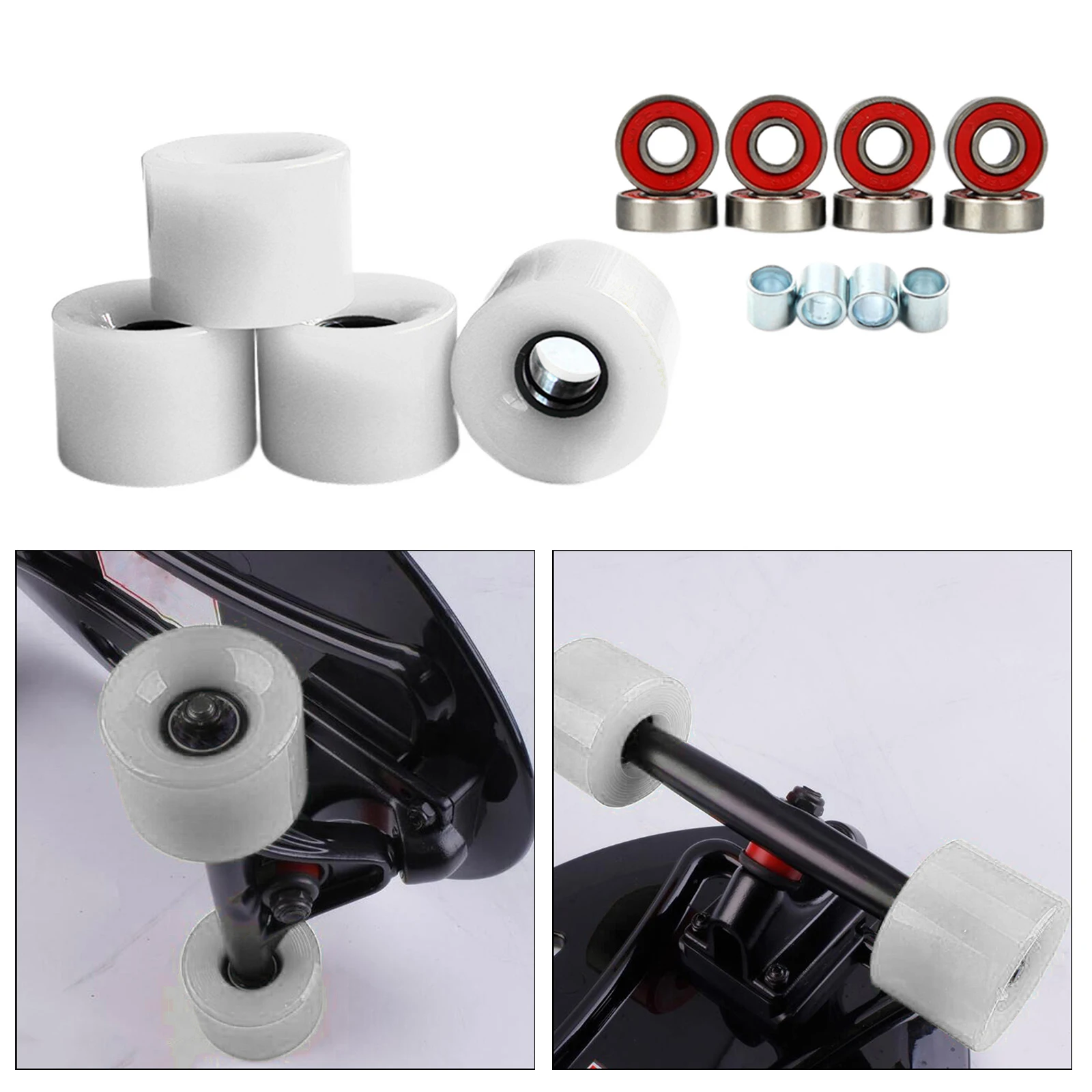 4pcs Skateboard Wheels Bearings Longboard 60mm Outdoor Skating Roller Skate