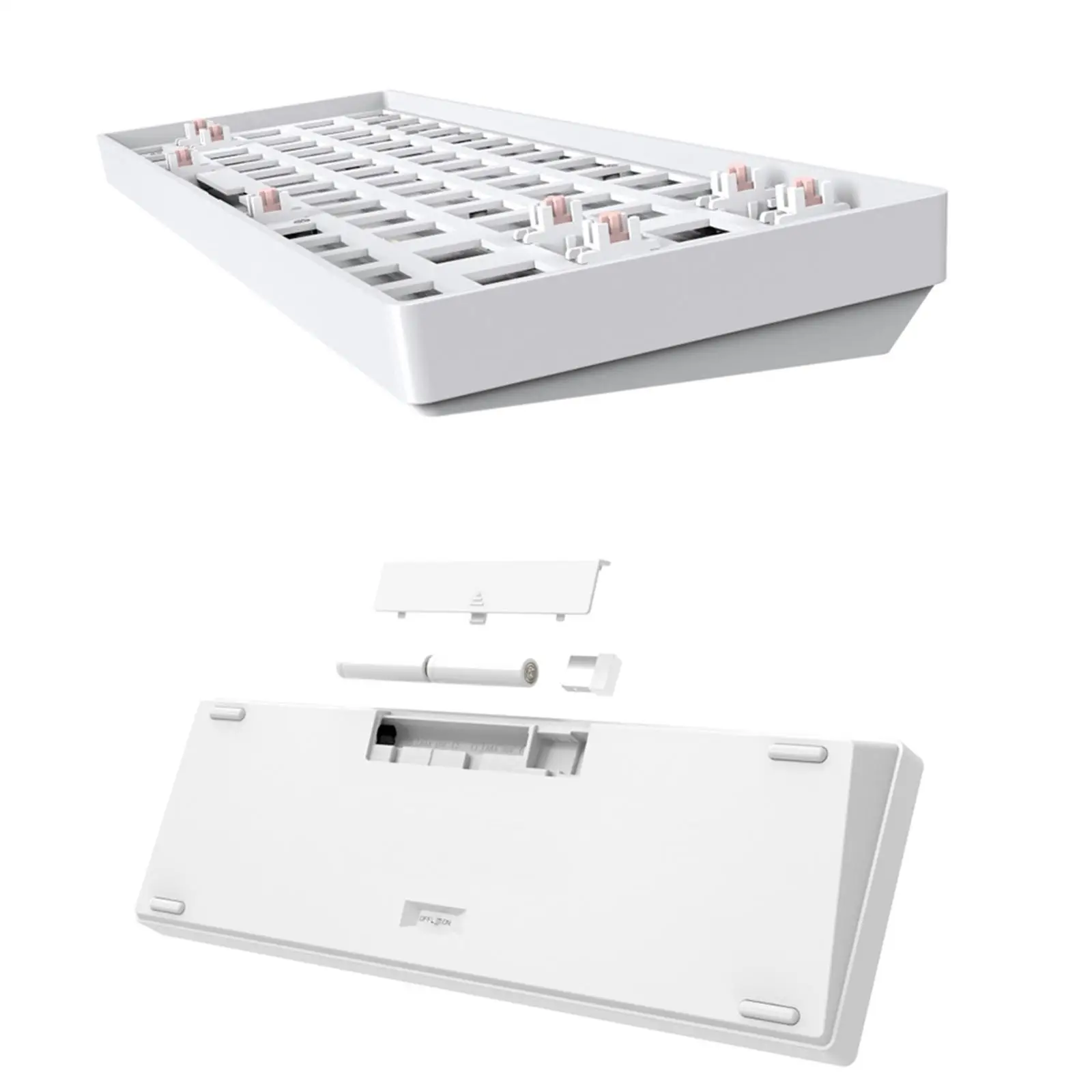 68 Keys Modular Mechanical Keyboard Compact Keyboard White DIY Kit Gaming Hot-Swap Wireless 2.4G Keyboard for Windows Laptop