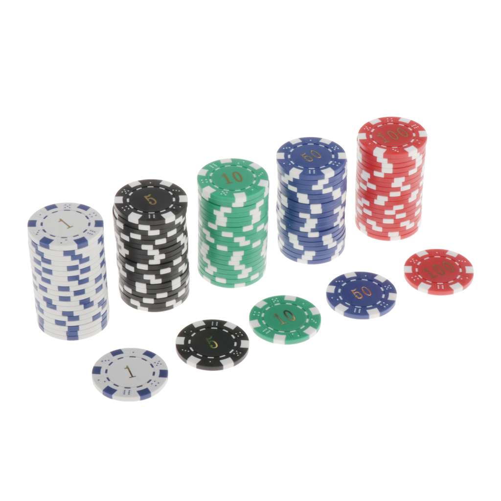 Clay Poker Chips Texas Holdem Chips, Pack of 100, Casino Board Game Token 4cm