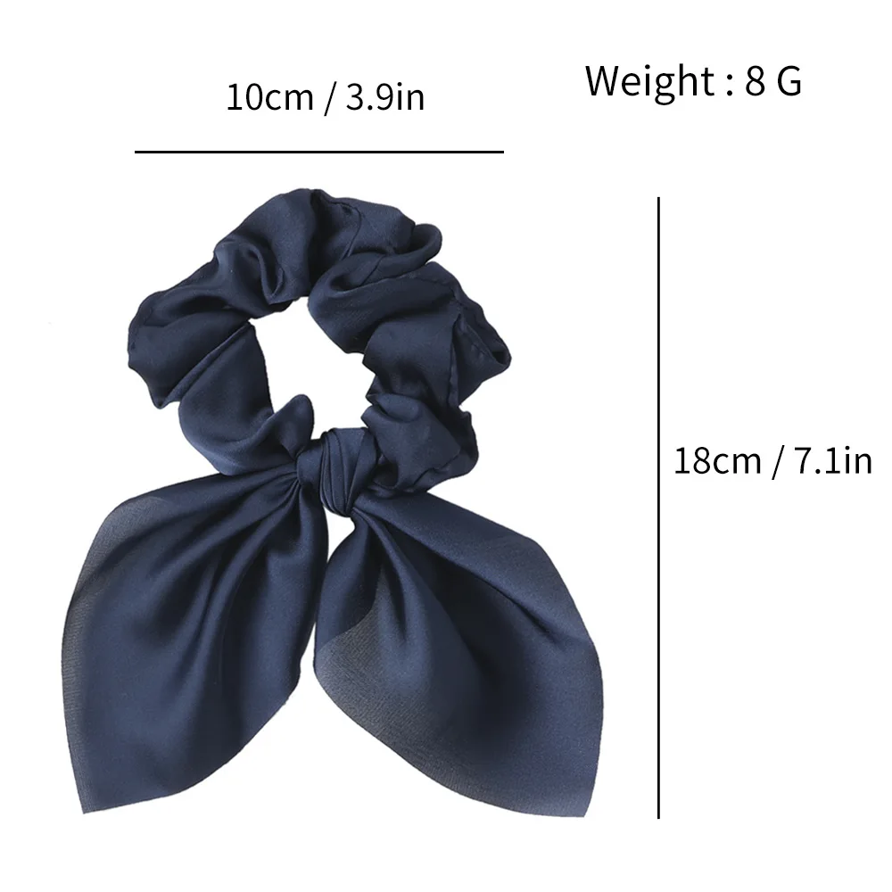 New Designer Scrunchies Satin Rabbit Ears Hair Ties Solid Color Headwear Bow Knot Scrunchy Girls Hair Accessories Christmas Gift star hair clips