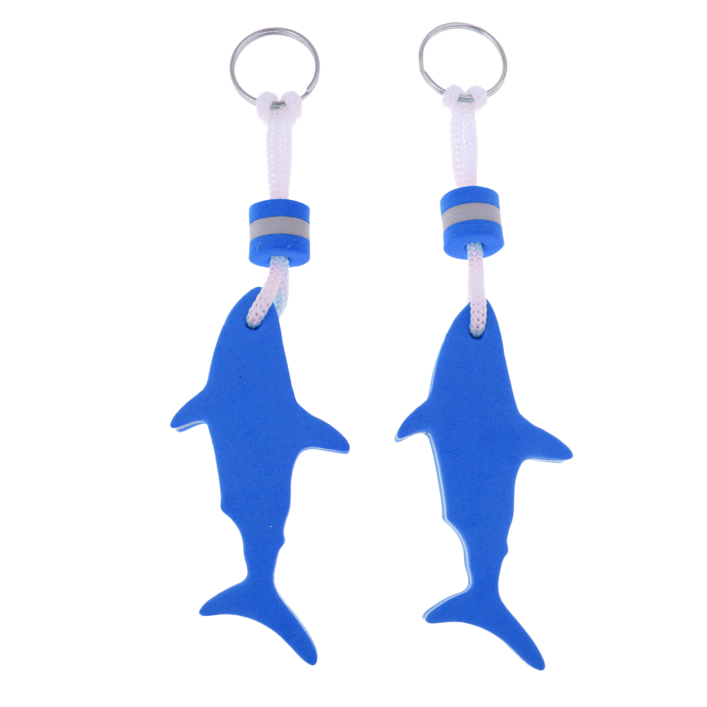 Perfeclan Bulk 2 Shark EVA Floating Keychain Keyring for Kayaking Beach Seaside Swim Fishing Drifting Sailing Rafting