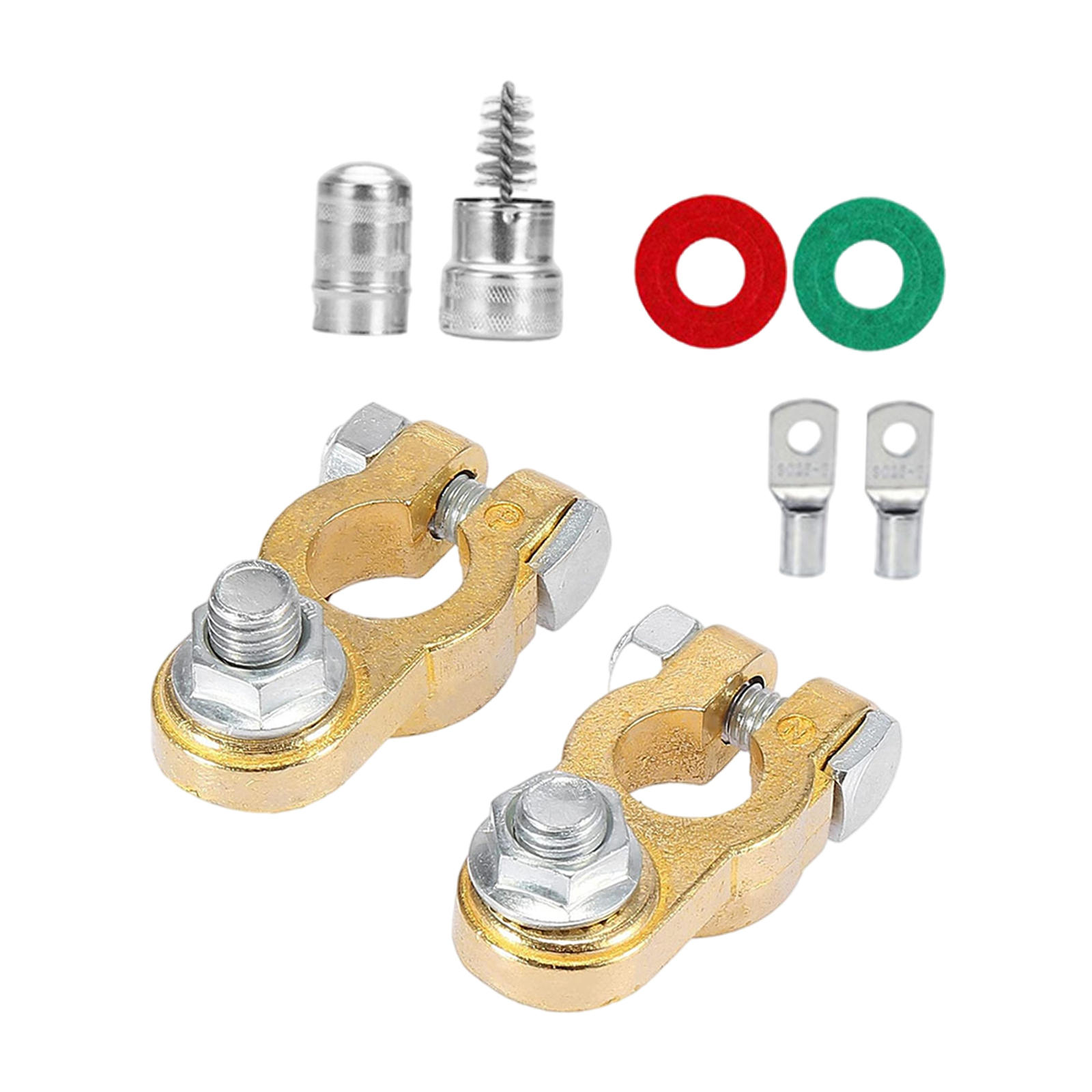 1 Pair New Auto Car Replacement Battery Terminal Clamp Clips Brass Connector