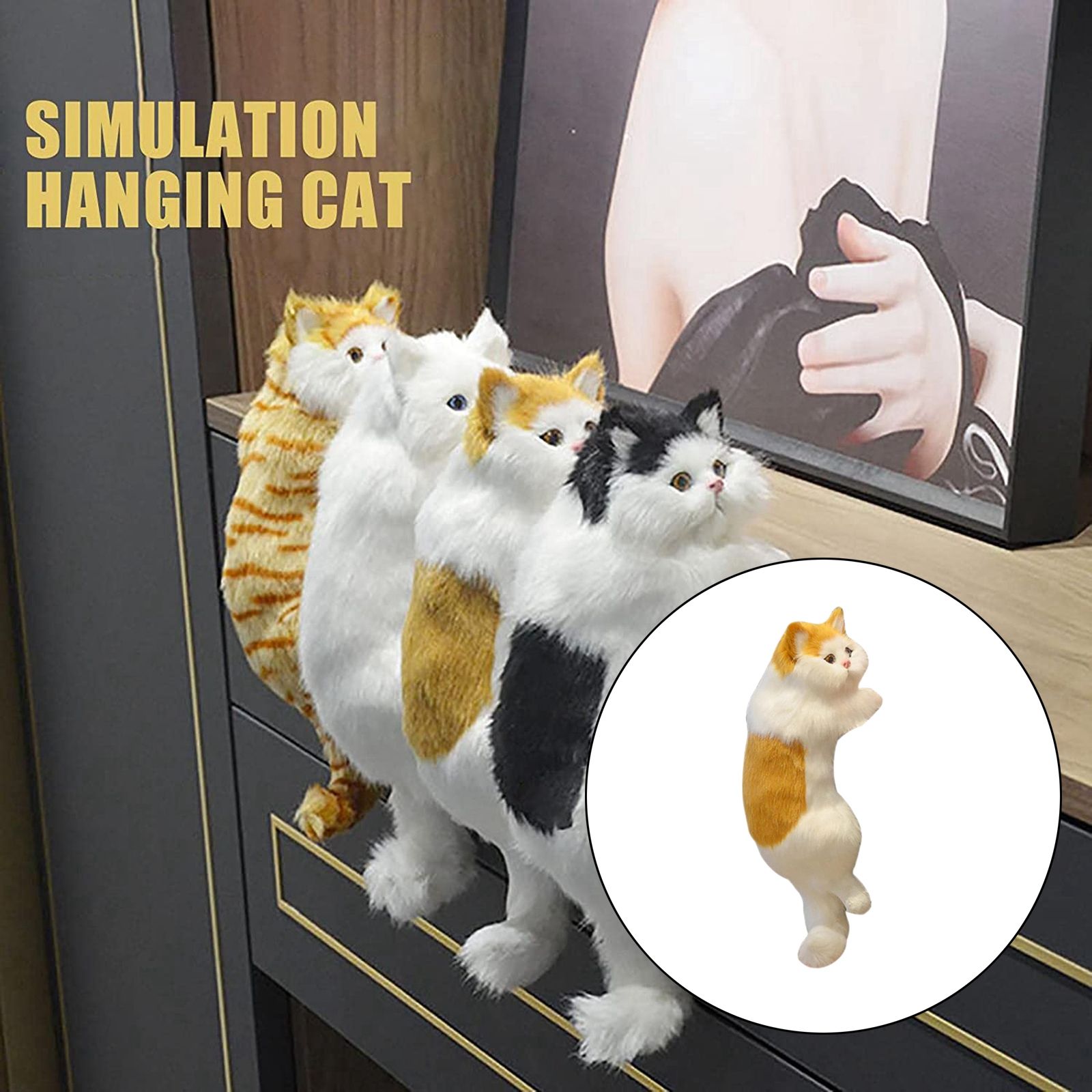 Simulation Plush Cat Statue Lifelike Plush Animal Handicrafts Toys for Wedding Gifts Table Desk Home Decor Art Ornaments