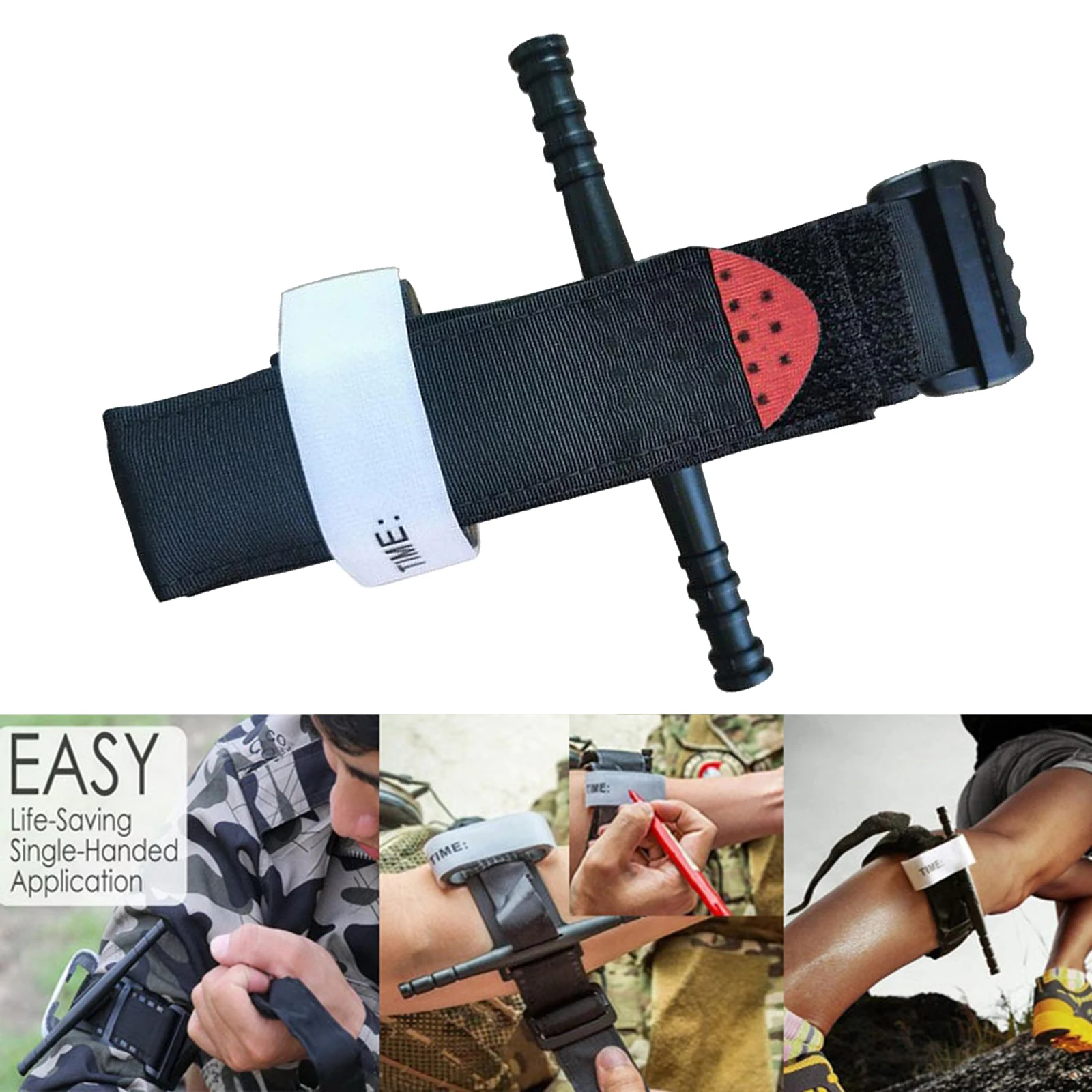 Portable Tourniquet One-Handed Combat Application Outdoor First Aids for Hiking