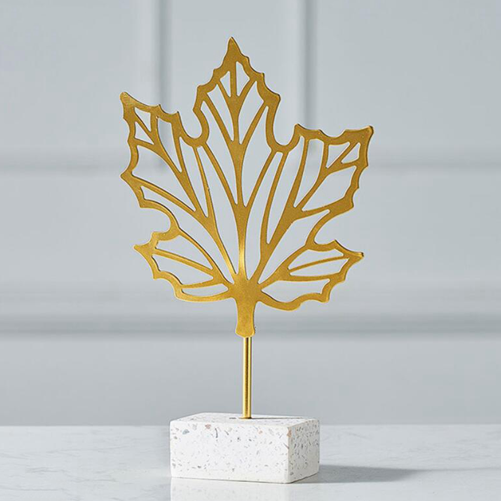 Art Leaf Shape Sculpture Decorative Ornament Figurine Statue Office Desktop