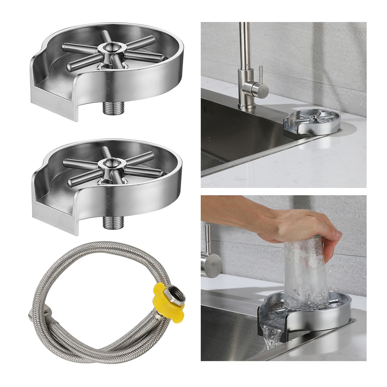 Automatic Glass Cup Rinser for Hotel Bar for Beer Coffee Milk Tea Pitcher Washer Cleaner Kitchen Sink Accessory
