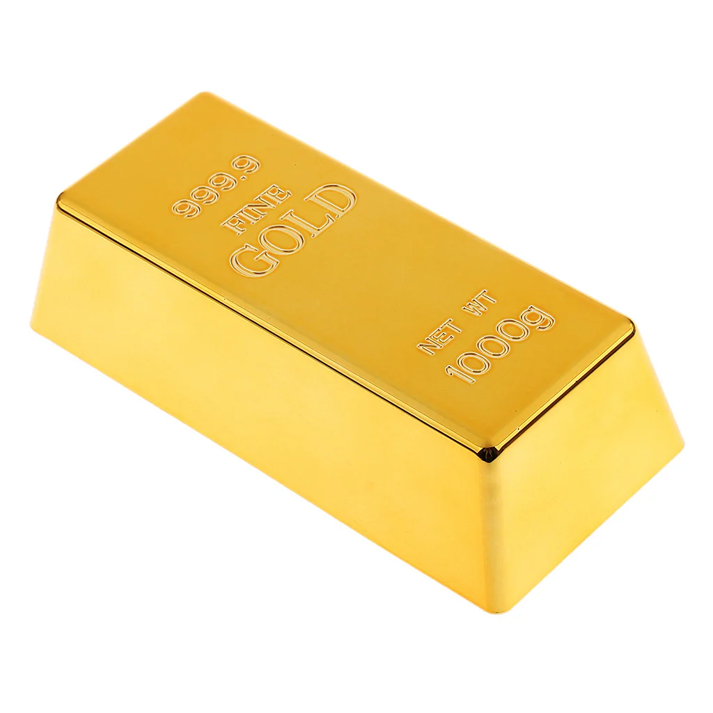 1kg Creative Fake Gold Bar Bullion Door Stop Heavy Brick Paperweight