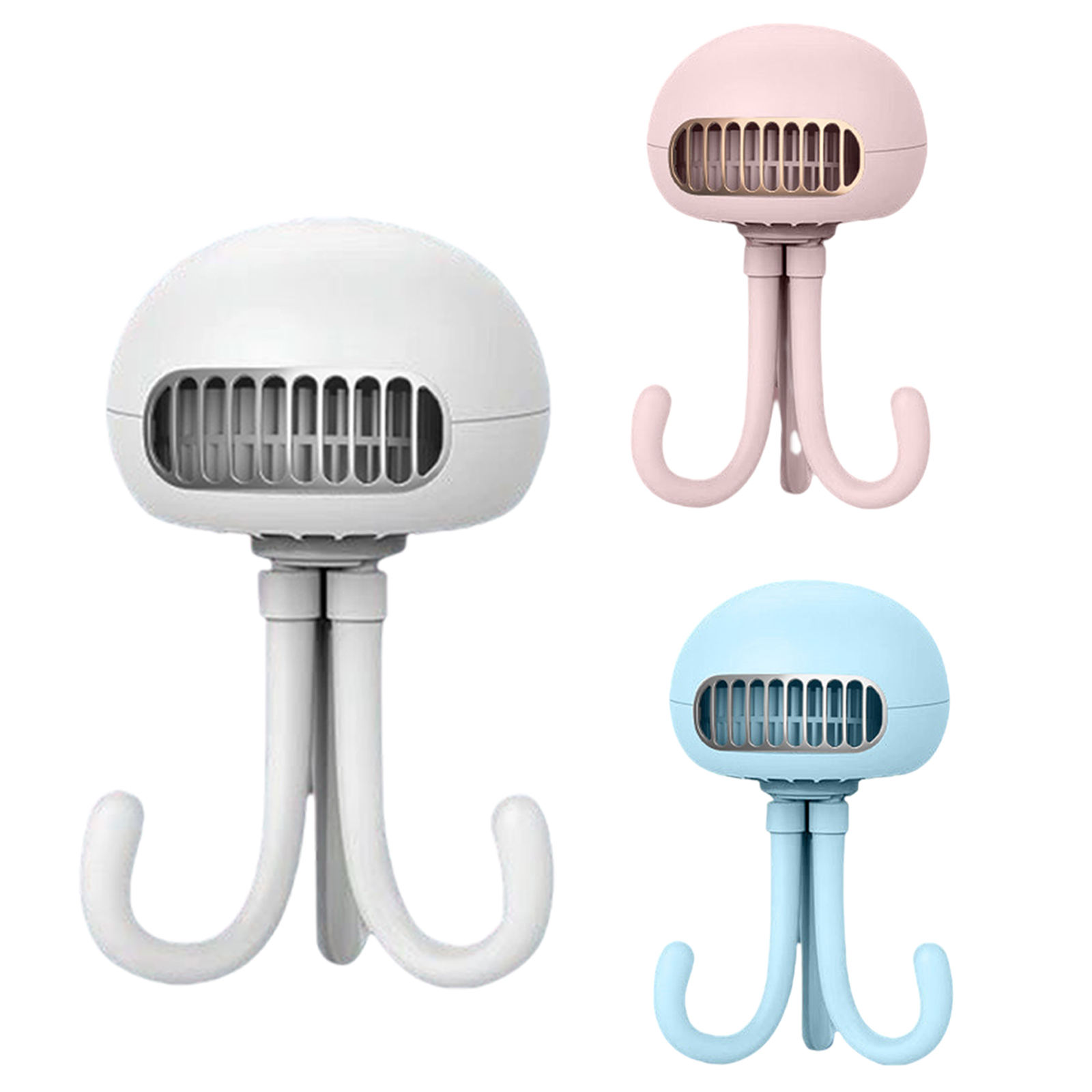 Mini Handheld Stroller Fan Octopus Fan 2000mAh Clip-on Fan for Room Carseat with 3 Speed Rechargeable Cooler