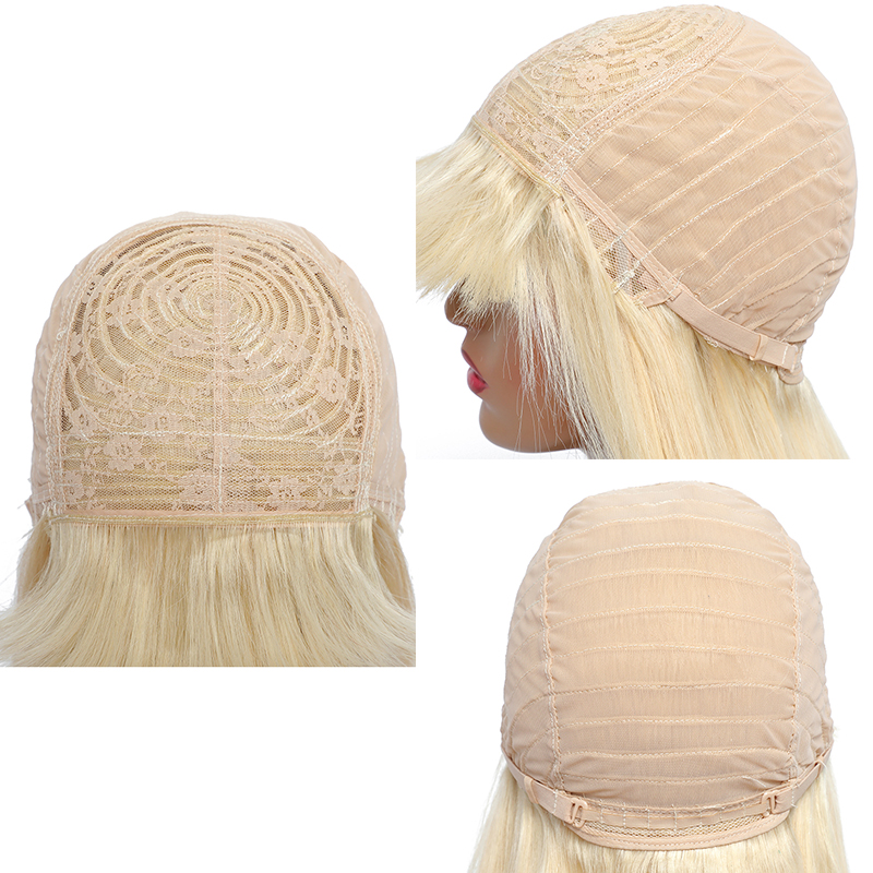 Onda do Corpo Perucas de Cabelo Humano com Franja Perucas para Mulher Loira Ijoy Brasileiro Remy Humano Máquina Cheia Feita 1b 613 7 Perucas à máq.