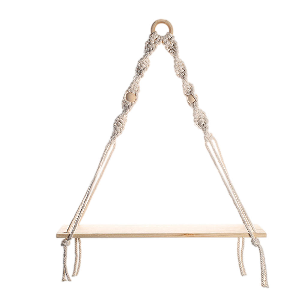 Macrame Wall Hanging Shelf Tassel Decor Woven Wall Hanging Board Shelves for Home Bedroom Living Room Cake Stand