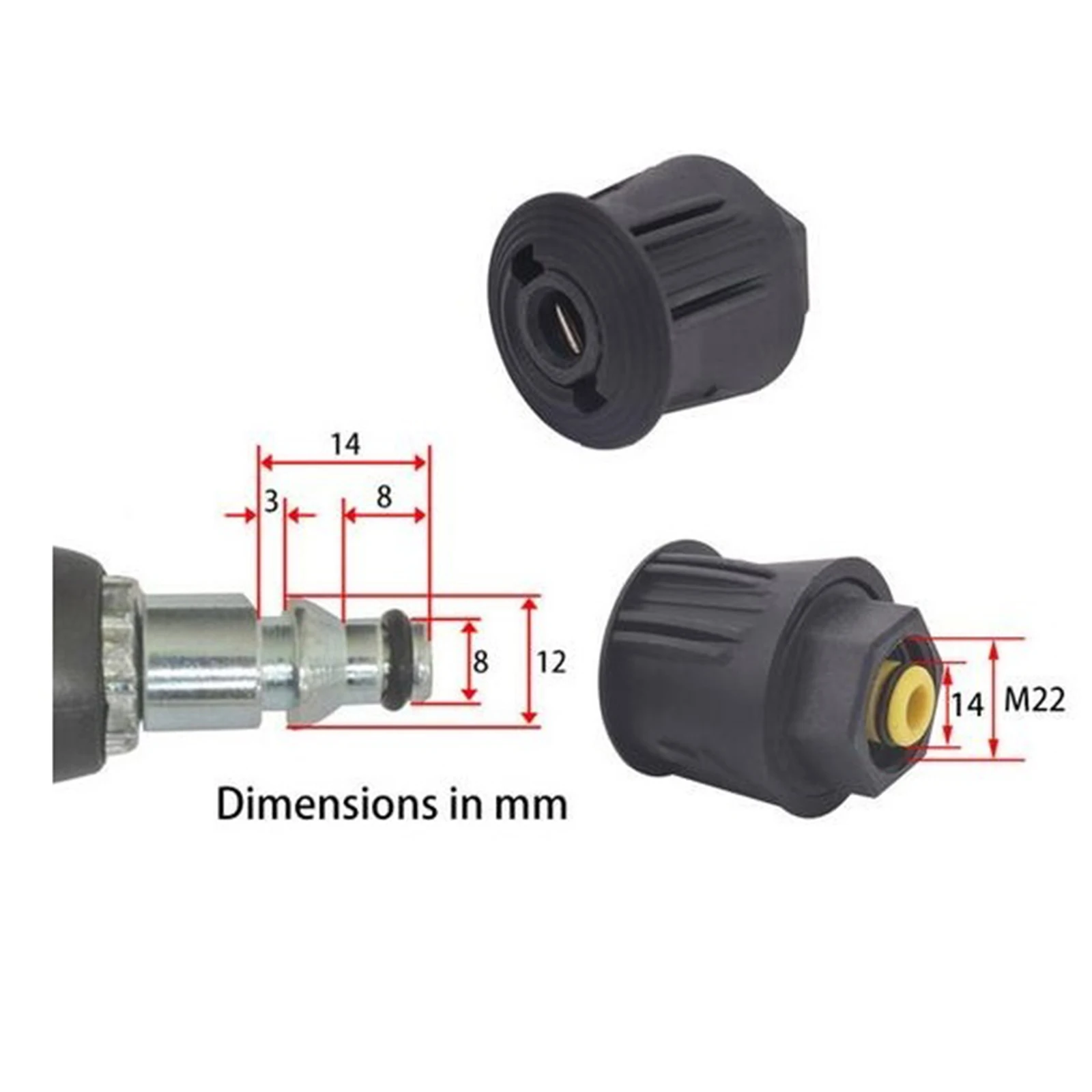 Washer Hose Adapter M22 Connector Converter Power Washer Fitting for Nilfisk