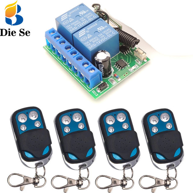 Diese 433Mhz RF Wireless Remote Control Switch ON\OFF AC85V~250V 4-Gangs  Relay Receiver and Transmitter Smart Light Switch DIY - AliExpress