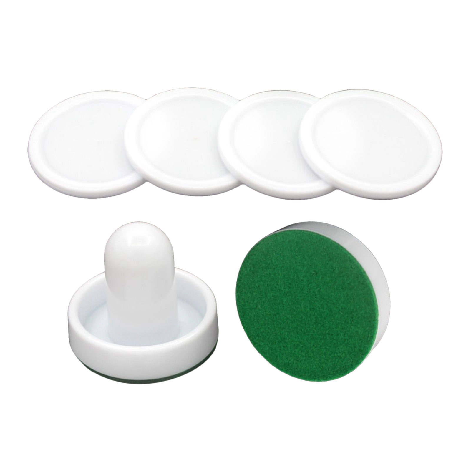 2PCS Plastic Air Hockey Pushers and 4PCS Pucks Replacement for Game Tables Black