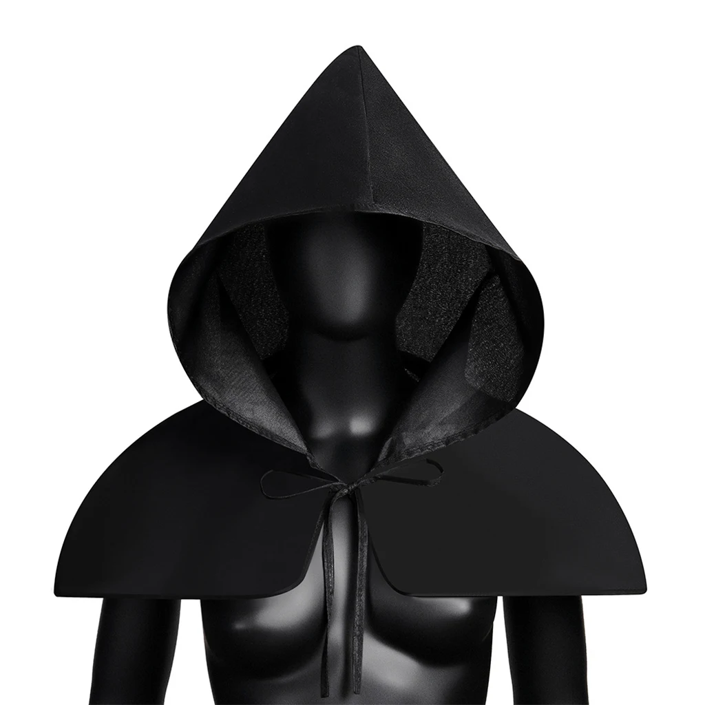 Grim Halloween Cowl Hood Unisex Cloak Neck Warmer Cosplay Costume Poncho Hat Outdoor Daily Wear for Men Women