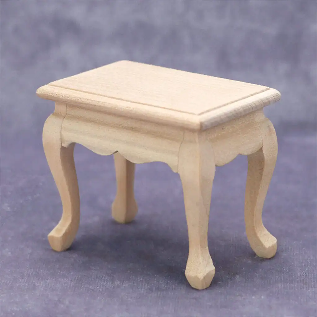 1/12 Mini Wooden Table Furniture Toys Decor Model for Dollhouse