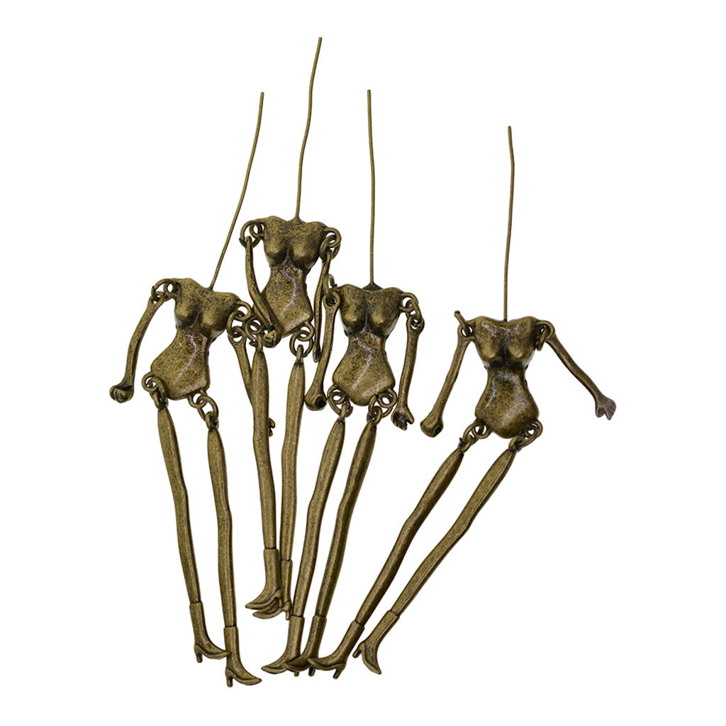 4x Steampunk Skeleton Pendants for Halloween DIY Jewelry Making Crafts