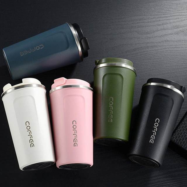 Leidfor Coffee Thermos with Cup Lid, Double Wall Vacuum Insulated Coffee Travel Mug, Stainless Steel Leak Proof Thermal Bottle Keep Hot and Cold