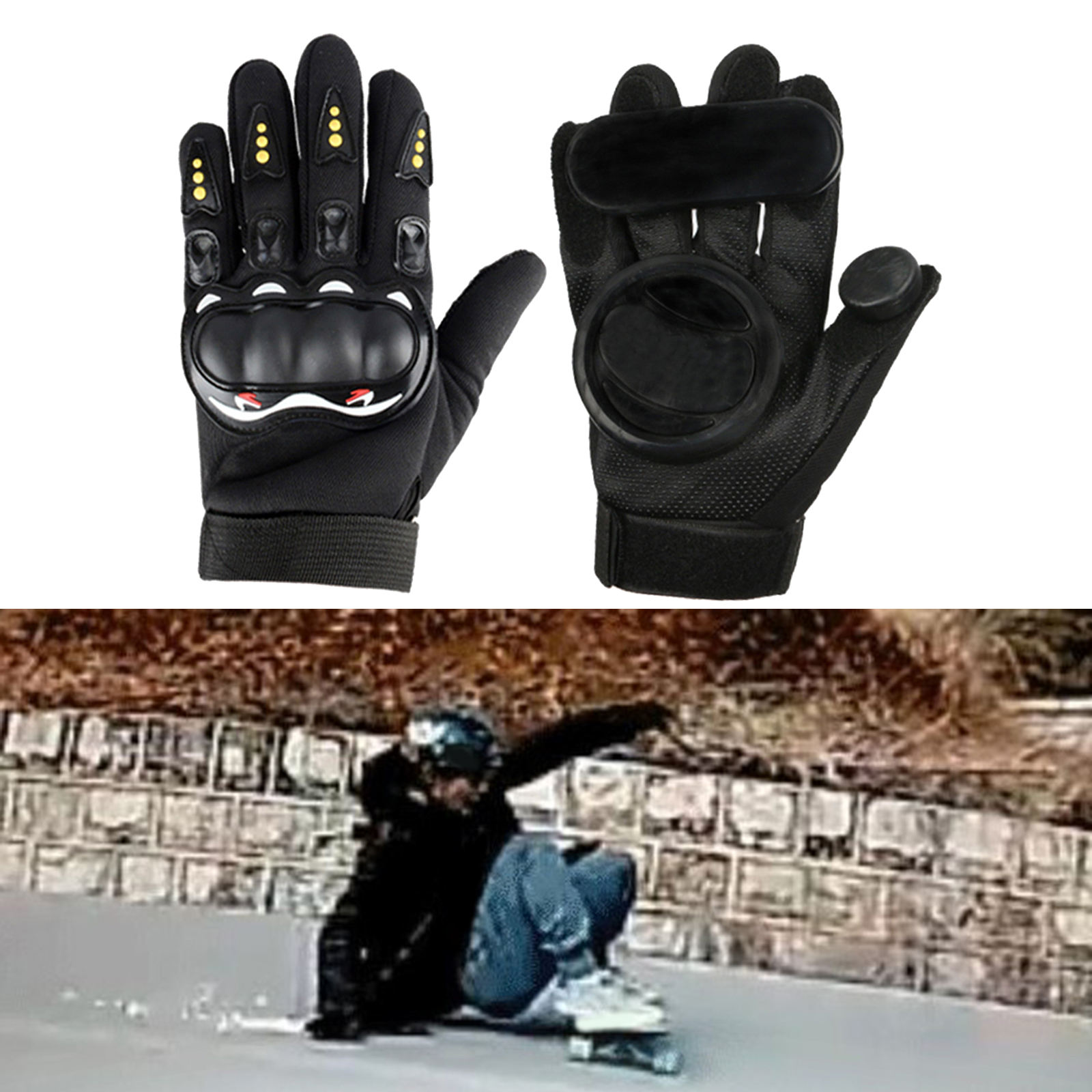 1Pair Men Skateboard Gloves With Sliders Standard Long Board Road Downhill Brake Slide Gloves For Men Sport Downhill Brake Glove