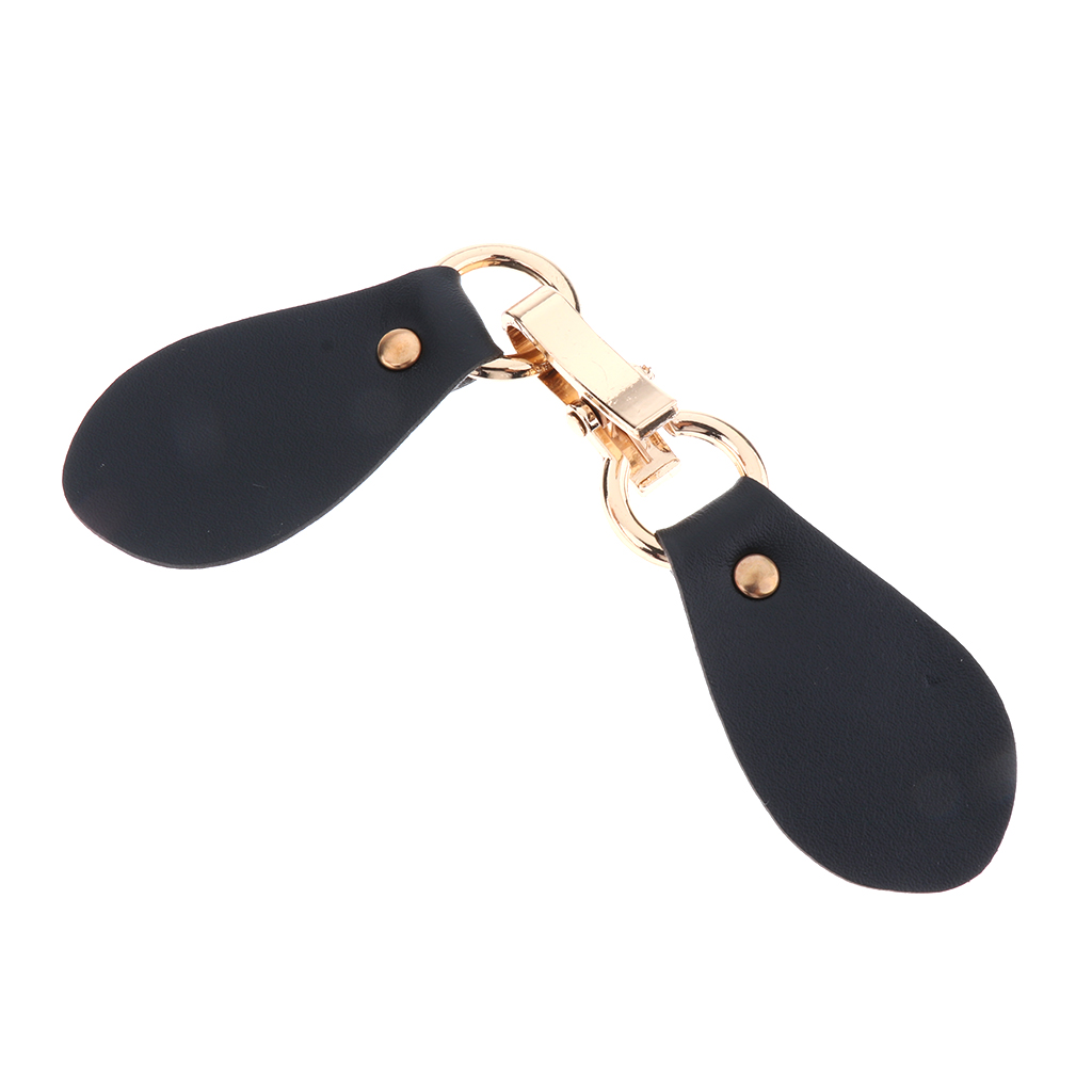 Pair of Leather Snap Toggle Closure Toggle Buttons with Metal Buckle Clip for Coat Jacket Duffle Handmade Decoration DIY Craft
