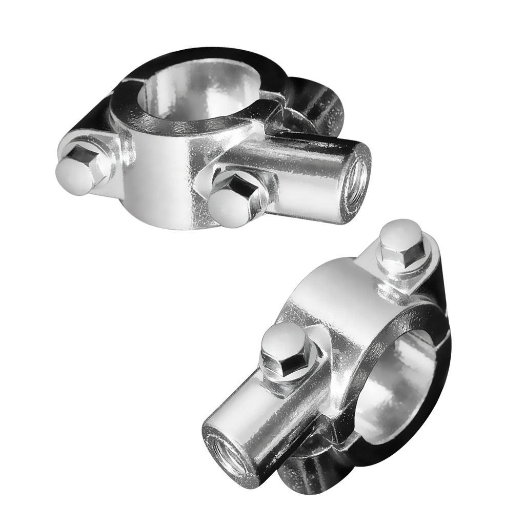 2pcs Motorcycle Bike 7/8inch(22mm) Handlebar Mirror Holder Clamp Mounting Bracket Chrome 8mm