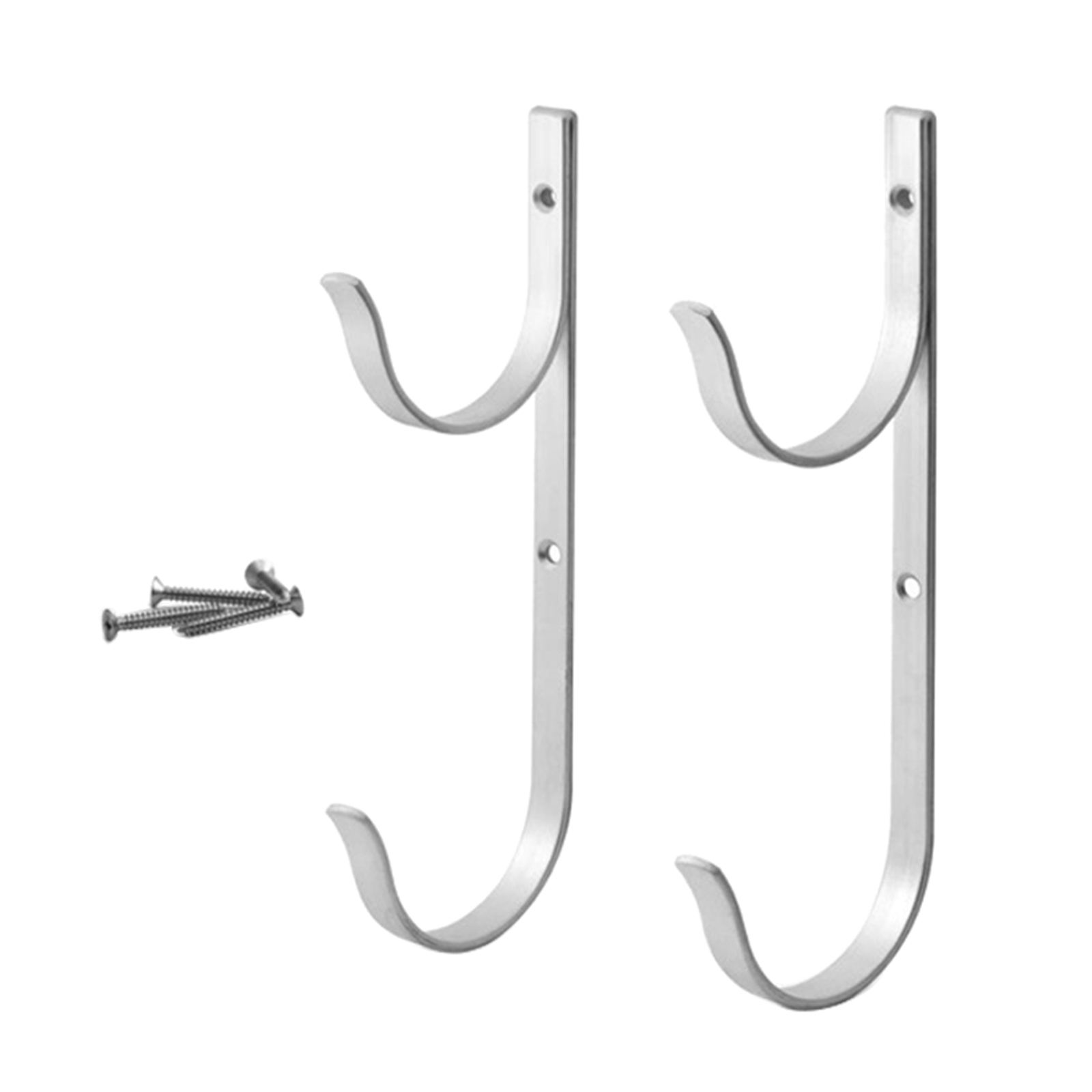 Pool Pole Hanger 2pcs Silver Aluminium Holder Set Swimming Pool Aluminum Pole Hanger Hook for Telescoping Poles