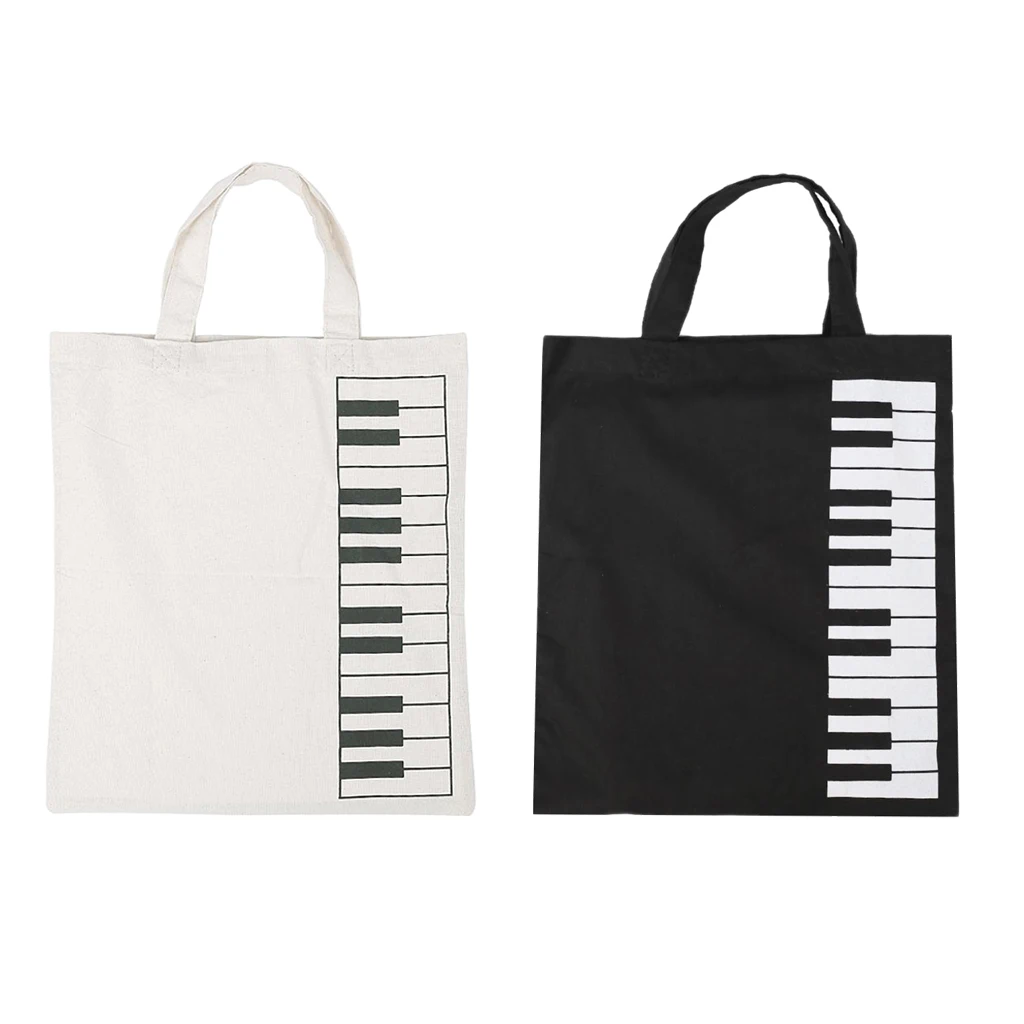 Pure Cotton Piano Keys Music Score Bag Tote Bag Shopping Bag for Girls Gift