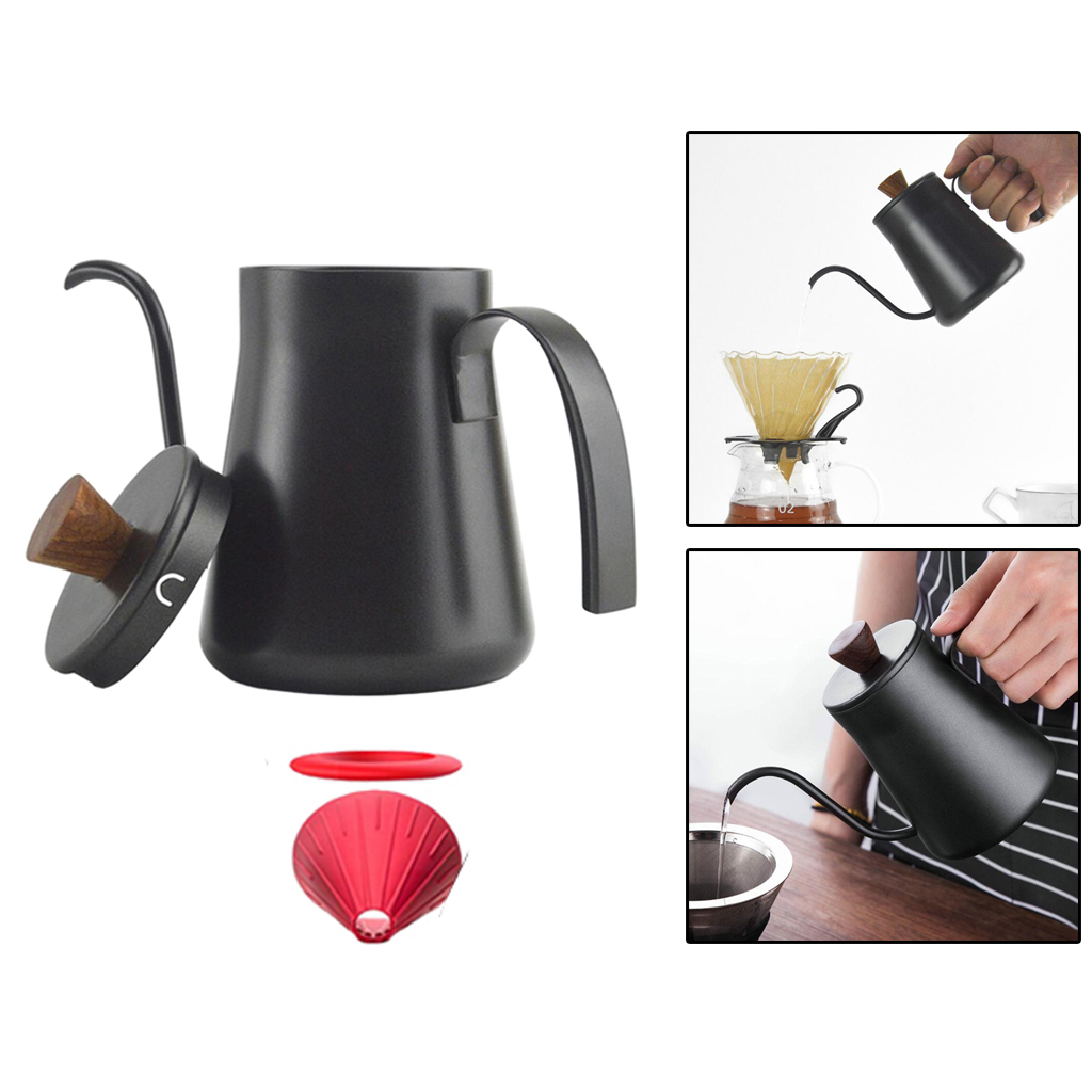 Stainless Steel Gooseneck Coffee Pot Pour Over Kettle Gift for Drip Coffee Tea Brewing Kitchen Milk Family Use Coffee Lovers