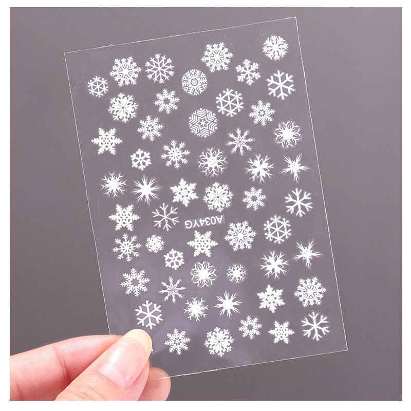 Best of Christmas Nail Decal Nail Art Decals Set Of Snowflakes Nail Sticker Nail Art 3D Nail Decal, 4-30 Sheets Adhesive Foil Sticker Reviews & Tips - Image 5