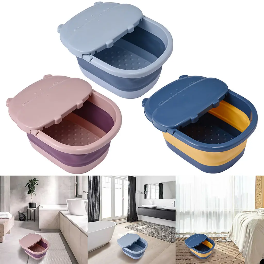 Foldable Foot Bath Basin with Hippo Cover for Children Child, Sauna Soak Tubfoot Care