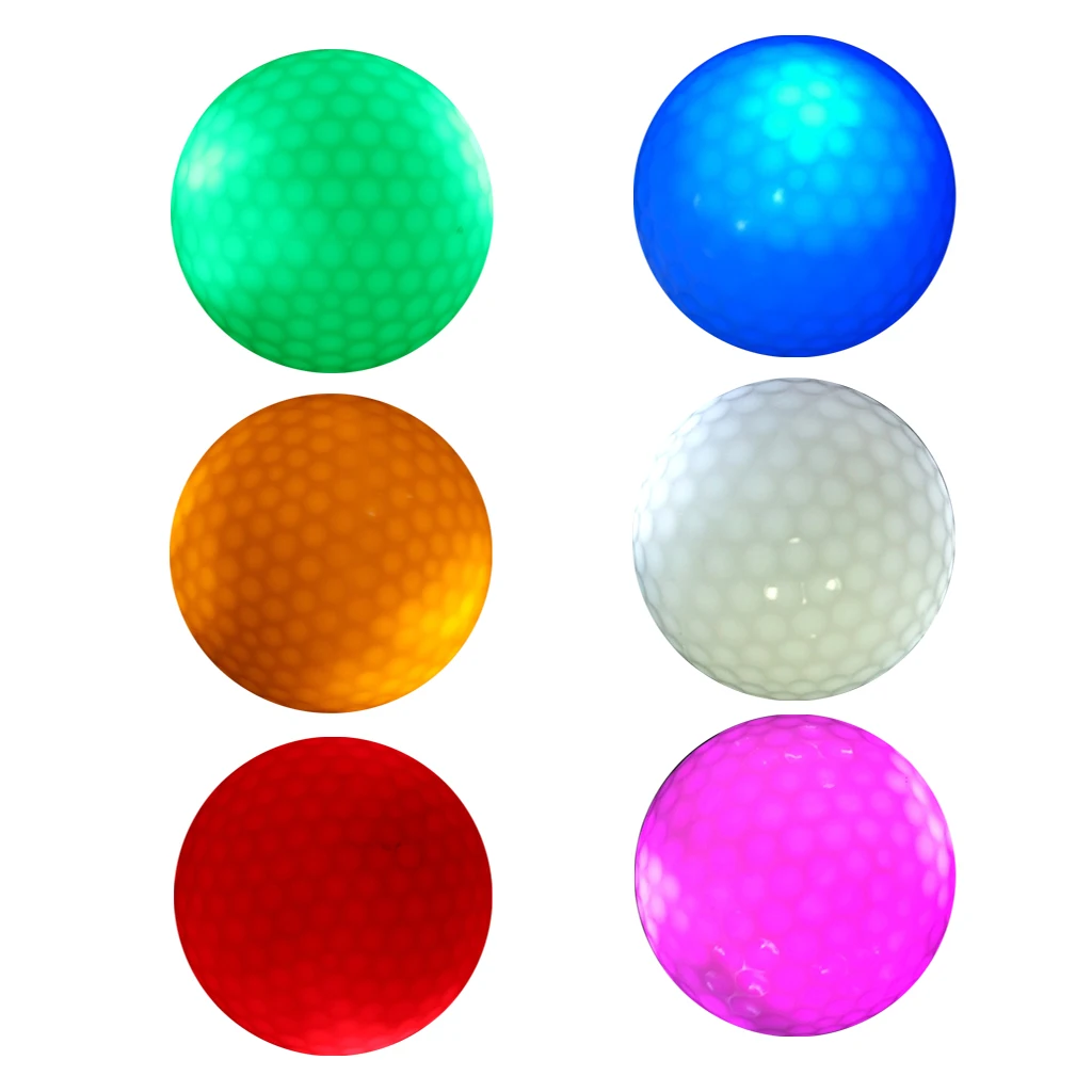 6Pcs LED Flashing Light Up Golf Balls For Sports Night Golfing