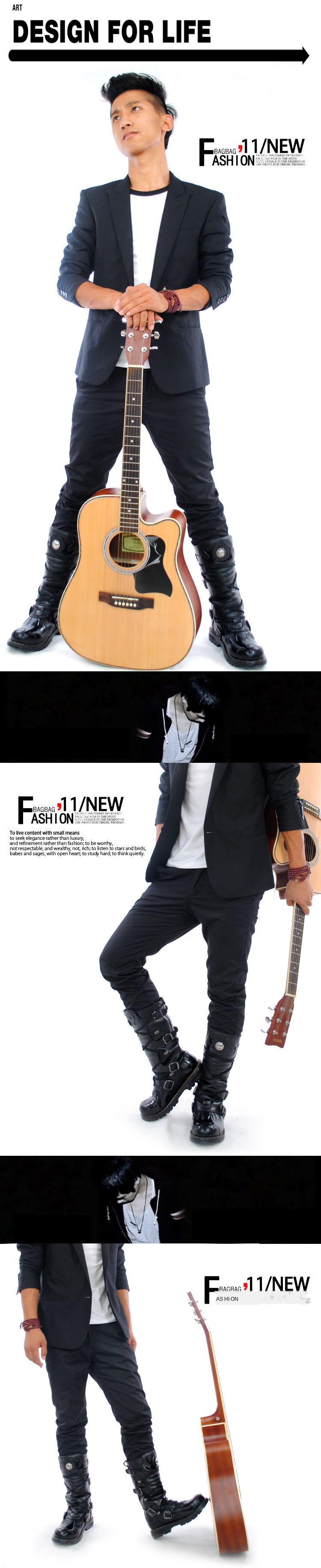 Genuine Leather Men's Motorcycle Boots Knee High Punk Tactical Tactical Boots Winter Snow Boots New Male Rock Half Boots