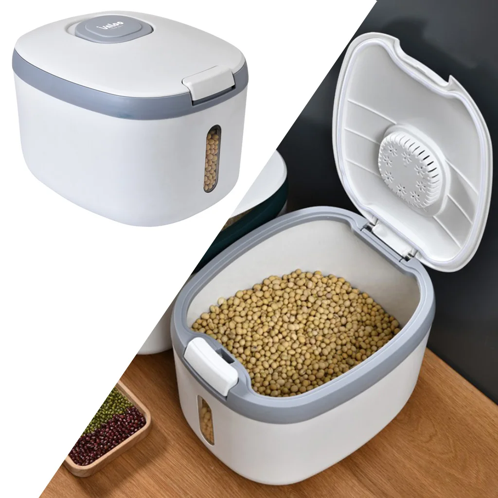 Kitchen Storage Container Rice Box Sealed for Cereal Pet Food Storage Storage Box Household Rice Bucket