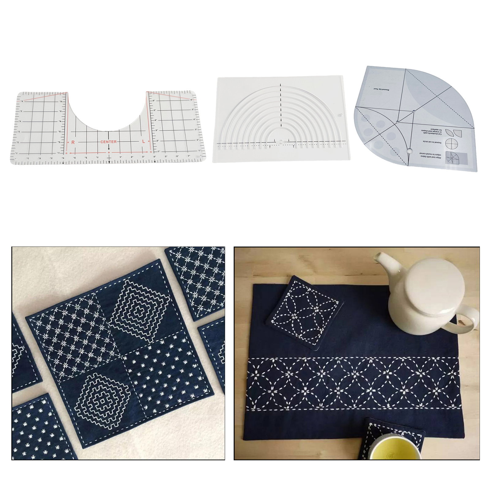 Quilting Templates Rulers, Acrylic T-shirt Ruler Guide Alignment Tool for Vinyl Placement Sublimation for Clothes Fabric Sewing