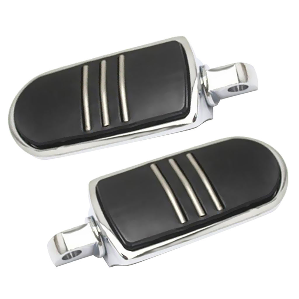 1 Pair Silver Rear Front Foot Pegs Pedals for Harley   