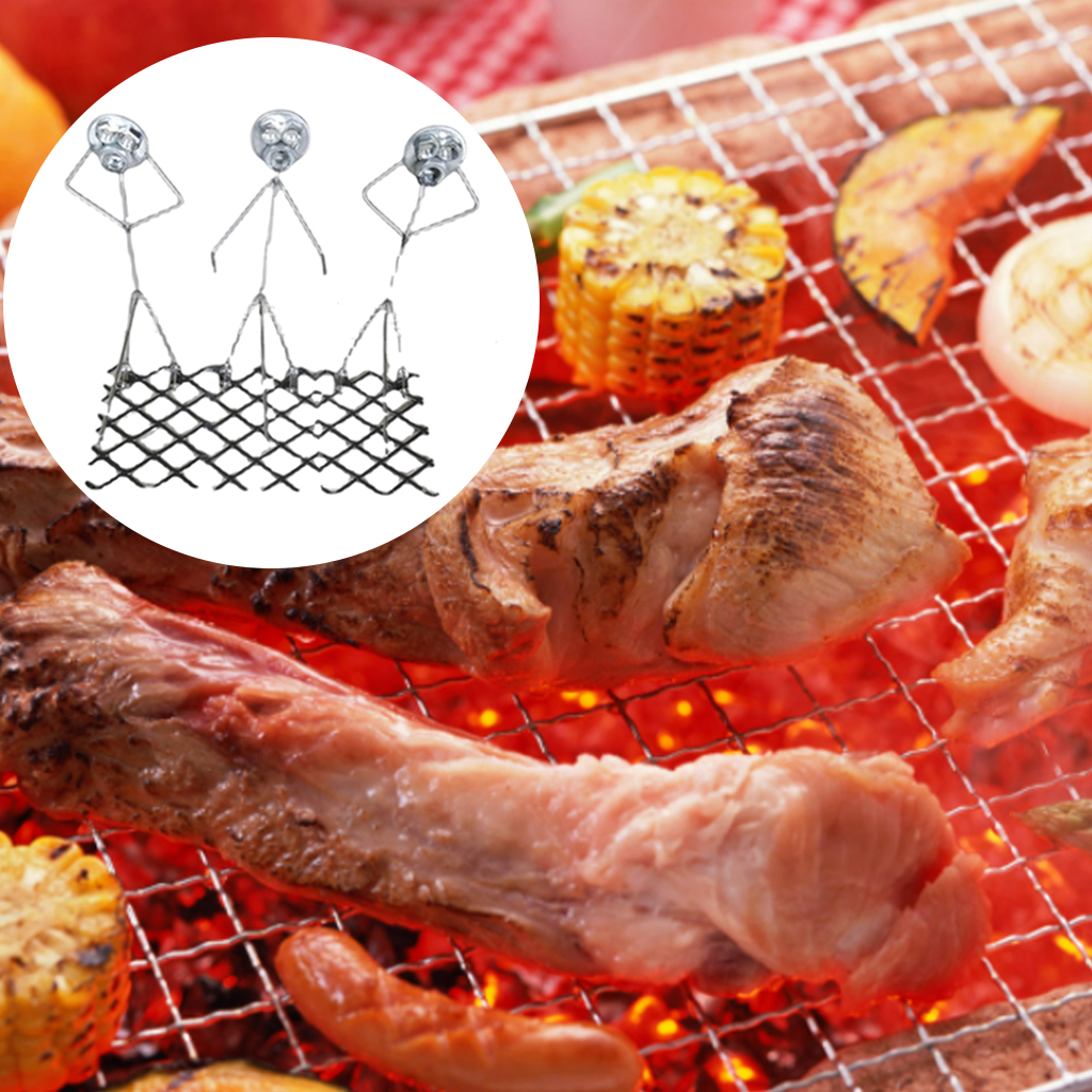 BBQ Stainless Steel Rack Roster Funny Hot Dog Sausage Stand Holder Grill