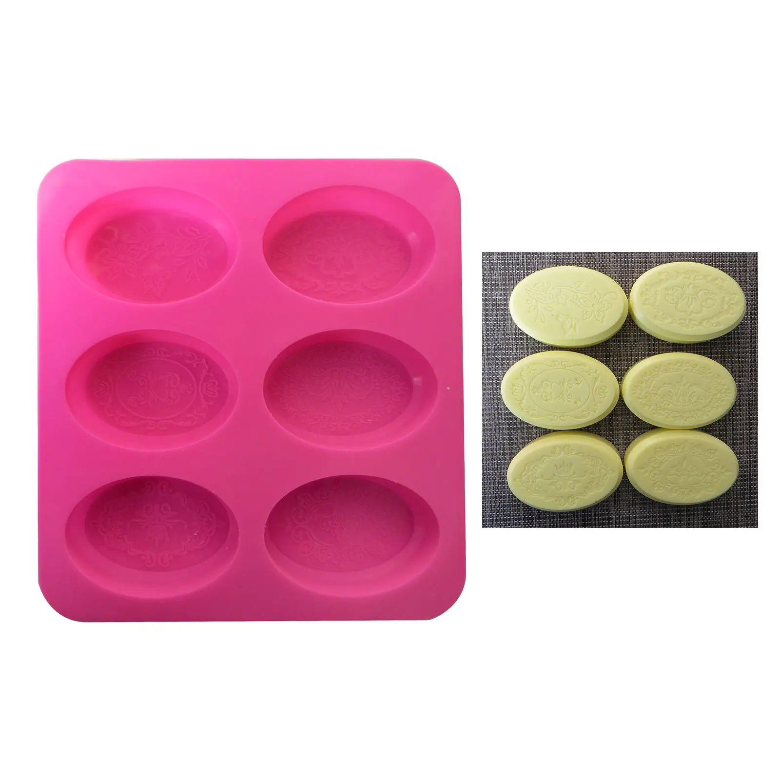 7-Cavity Lace Silicone DIY Epoxy Resin Casting Soap Molds Handmade for Candy Soap Candle Chocolate Making Supplies